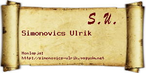 Simonovics Ulrik névjegykártya